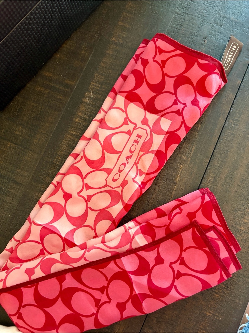 NEW Coach Pink Silk Scarf